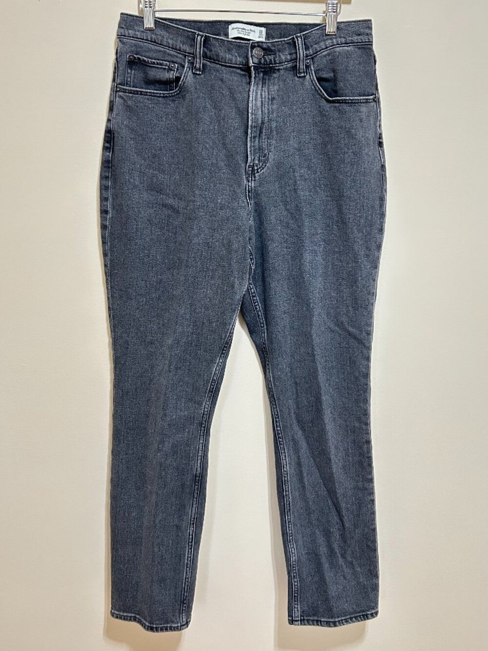 Abercrombie & Fitch The Slim Straight Ultra High-Rise Jean Dark Gray Size 30/10